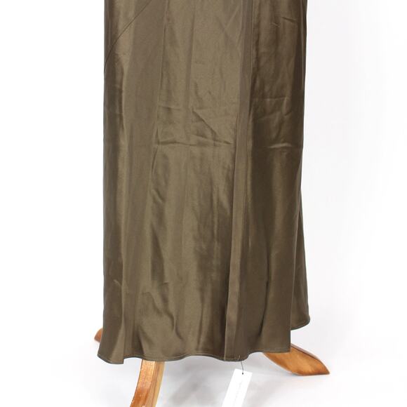 Reformation Morel Brown Anaiis Silk Dress High Neck Open Back Maxi Dress Size 6 - Picture 5 of 7